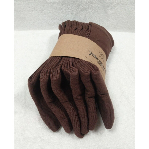 7 Big Stars Men's Shocks Size 13-15 Brown Bamboo Blend Crew Socks 6 Pack NWT - Picture 2 of 4